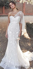 Sweetheart Tulle Lace with Appliques Long Wedding Dresses.DB10045