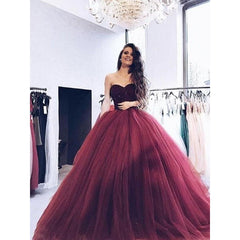 Ball Gown Sweetheart Sleeveless  Beading Tulle Prom Dress