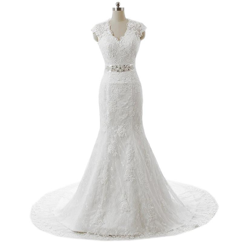 vintage v neck open back lace mermaid wedding dresses 2017