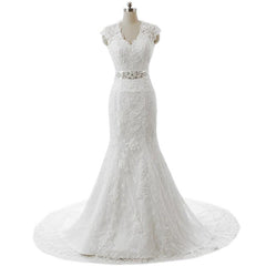 vintage v neck open back lace mermaid wedding dresses 2017