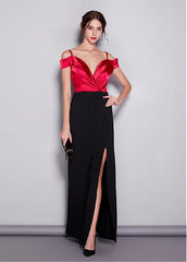 Spaghetti Straps Neckline Sheath/Column Prom Dress