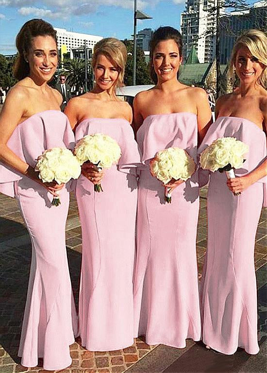 Stretch Charmeuse Off-the-shoulder Bridesmaid Dresses