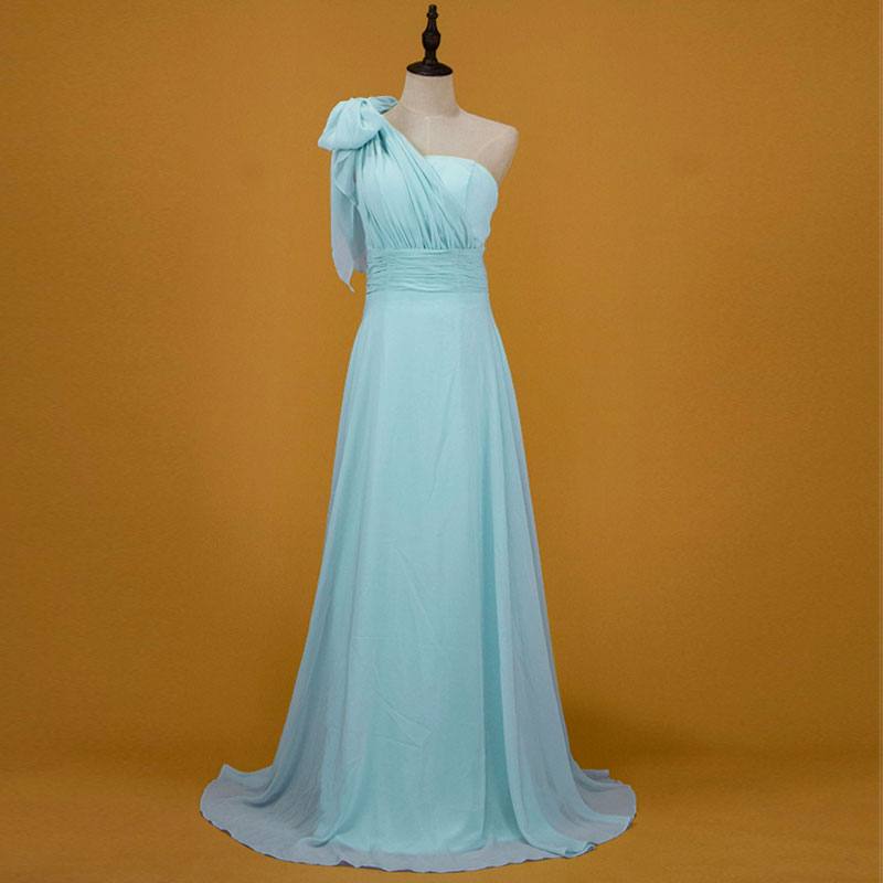 Sky Blue A-line Multi-Way Wrap Chiffon Long Bridesmaid Dress-CHRIS - RongMoon