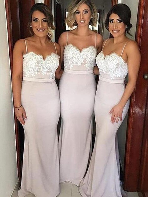 Princess Sleeveless Sweetheart Lace Satin Bridesmaid Dress
