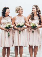 Pink Short/Mini Chiffon Bridesmaid Dresses