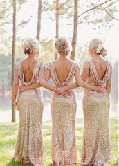 Gorgeous Sequins Sheath Bridesmaid Dress