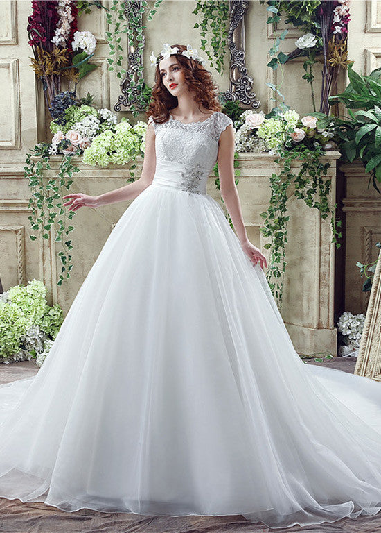 Ball Gown Wedding Dresses With Rhinestones