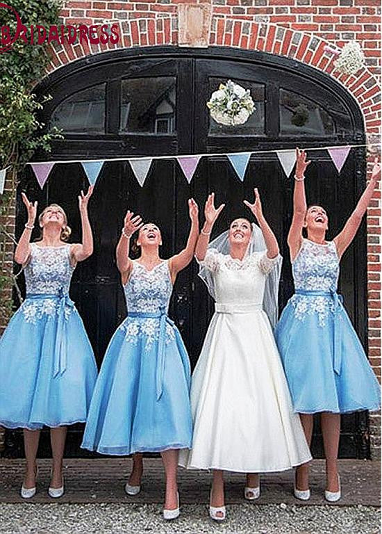 Elegant Tulle & Organza  Bridesmaid Dresses With Lace