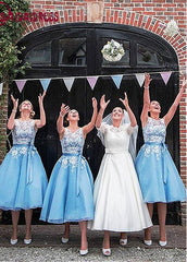 Elegant Tulle & Organza  Bridesmaid Dresses With Lace