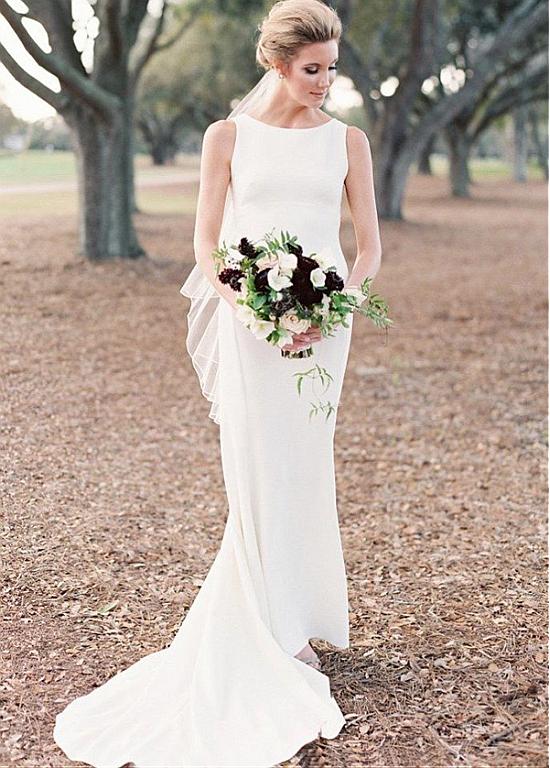 Spandex Jewel Sexy Full Length Mermaid Wedding Dress