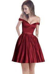 Off The Shoulder Prom Dress With Pocket