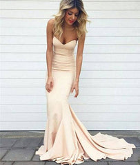 champagne sweetheart mermaid long prom dress, evening dress - RongMoon