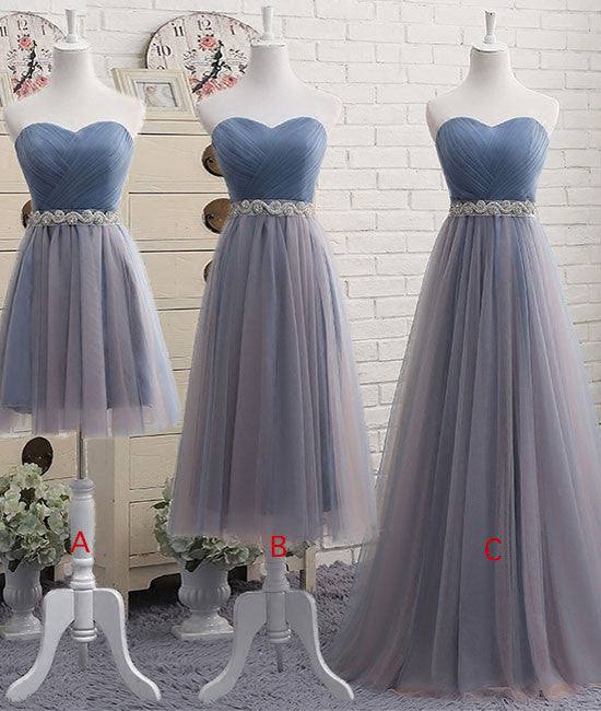 Cute sweetheart neck tulle prom dress, tulle bridesmaid dress - RongMoon