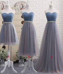 Cute sweetheart neck tulle prom dress, tulle bridesmaid dress - RongMoon