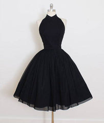 Cute black short prom dress, black homecoming dress - RongMoon