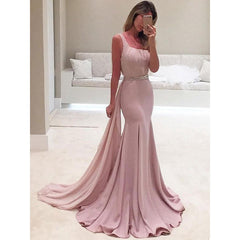 Trumpet/Mermaid Champagne One-Shoulder Ruffles Chiffon Prom Dress