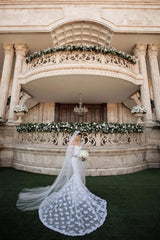 White Long Sleeve Lace Off The Shoulder Wedding Dress