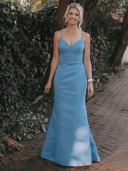 Spaghetti Straps Long Prom Dresses, New Wedding Guest Dresses, Bridesmaid Dresses - RongMoon