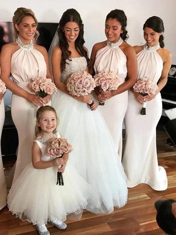 Newest Halter Beaded Bridesmaid Dresses, Long Mermaid 2020 Bridesmaid Dresses - RongMoon