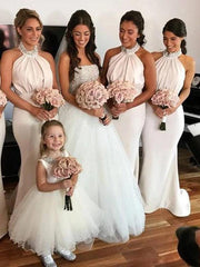 Newest Halter Beaded Bridesmaid Dresses, Long Mermaid 2020 Bridesmaid Dresses - RongMoon