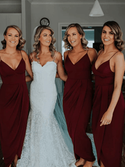 V-neck Popular Bridesmaid Dresses, Simple 2020 Bridesmaid Dresses - RongMoon