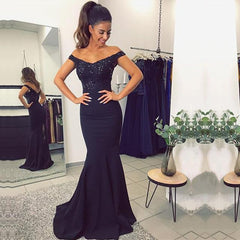 Mermaid V-neck Evening Dresses Lace Off Shoulder Prom Gowns
