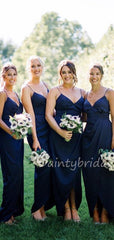Charming V-neck High-low Floor Length Bridesmaid Dresses.DB10462