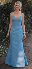 Spaghetti Straps Long Prom Dresses, New Wedding Guest Dresses, Bridesmaid Dresses - RongMoon