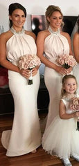 Newest Halter Beaded Bridesmaid Dresses, Long Mermaid 2020 Bridesmaid Dresses - RongMoon