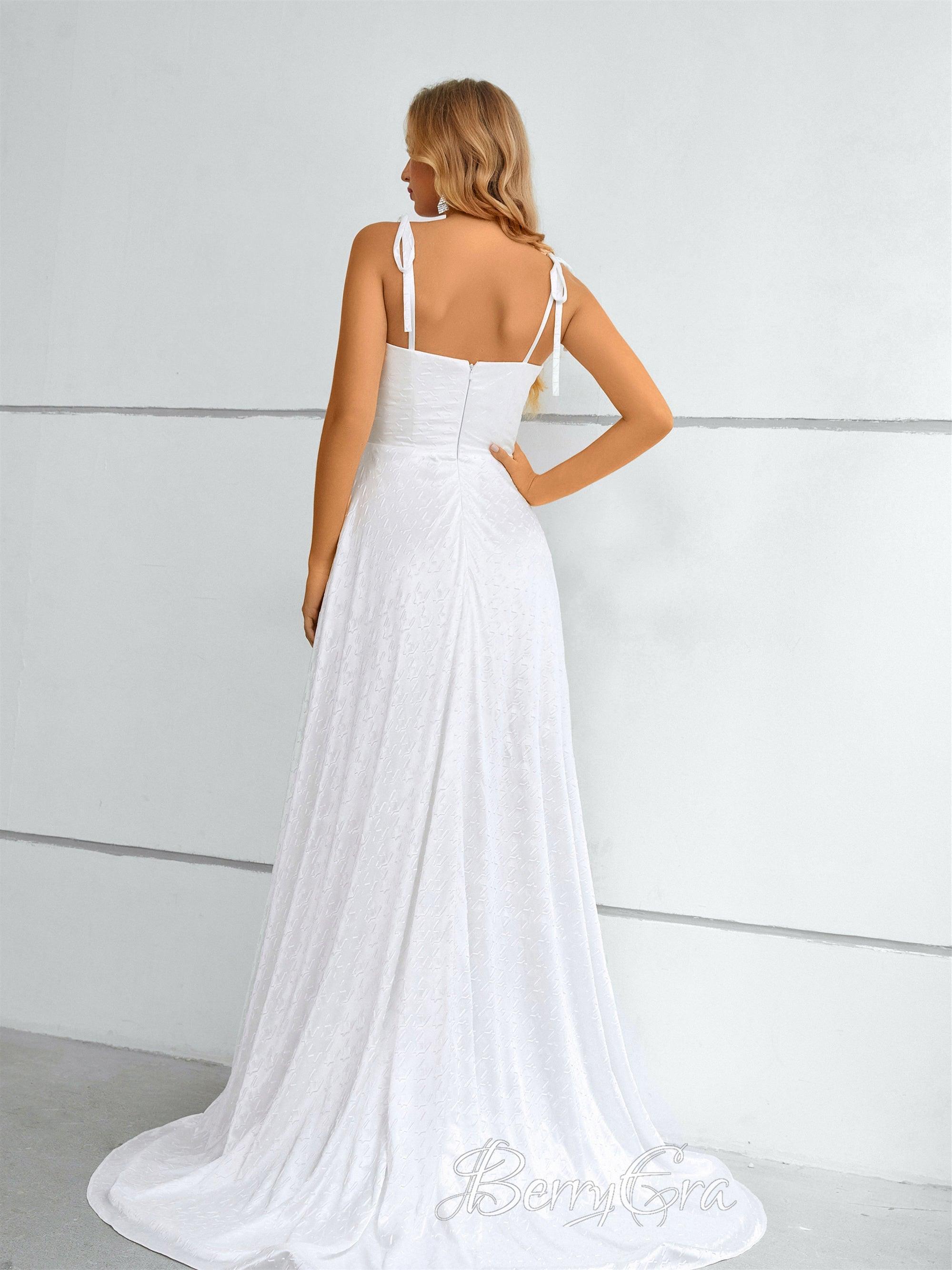 V-neck Jersey Embroidery A-line Prom Dresses, Bridesmaid Dresses, Newest Prom Dresses, Simple Formal Dresses, Evening Dresses - RongMoon