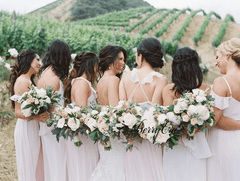 Mismatched Light Blush Pink Chiffon Long Bridesmaid Dresses - RongMoon