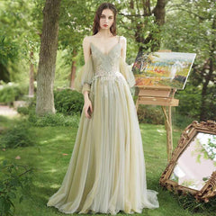 Mismatched Tulle Lace Appliques Bridesmaid Dresses, A-line Bridesmaid Dresses, Popular Bridesmaid Dresses, 2021 Bridesmaid Dresses - RongMoon