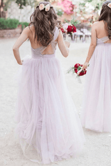 One Shoulder Tulle Bridesmaid Dresses, 2022 Popular Wedding Guest Dresses, A-line Bridesmaid Dresses - RongMoon