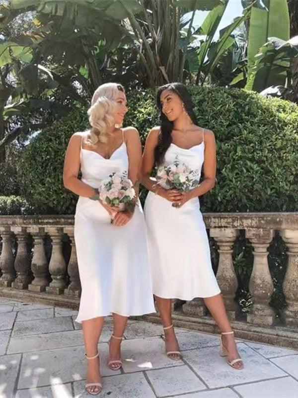 Spaghetti Straps Simple Bridesmaid Dresses, Cheap Bridal Party Dresses, Newest Bridesmaid Dresses - RongMoon