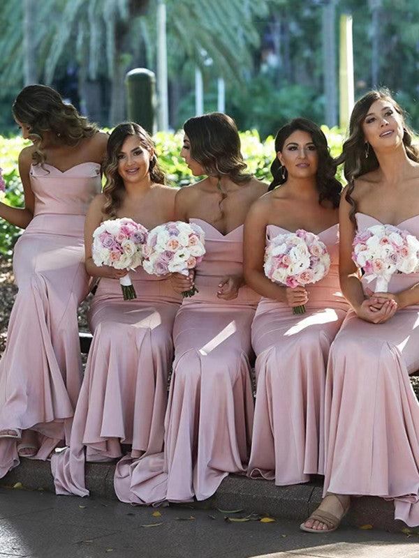 Strapless Popular Wedding Guest Dresses, Mermaid Bridal Bridesmaid Dresses, Long Prom Dresses - RongMoon