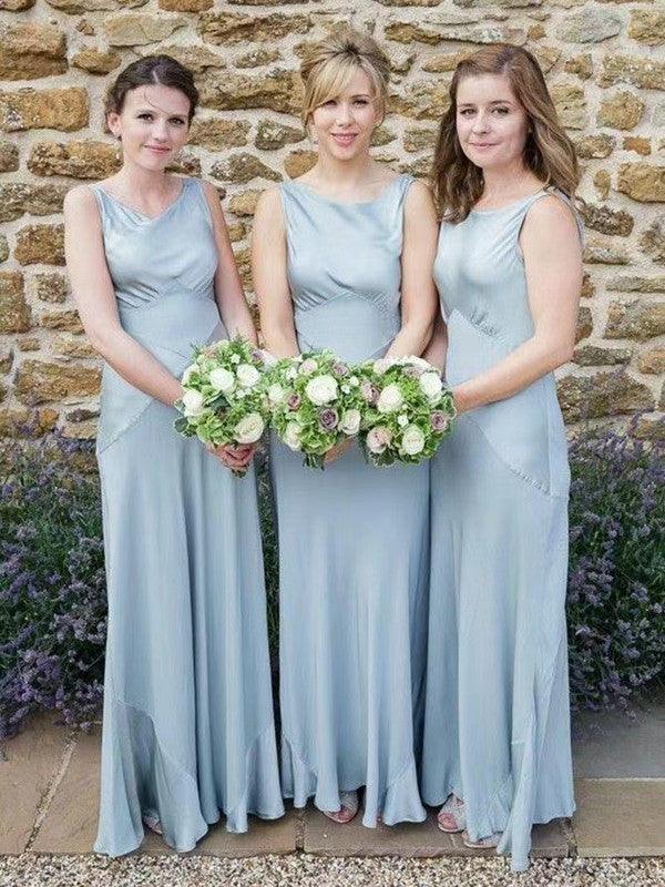 Newest Wedding Guest Dresses, Simple Long Bridesmaid Dresses, Sleeveless Popular Bridal Party Dresses - RongMoon