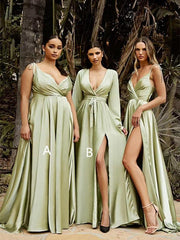Newest A-line Wedding Bridesmaid Dresses，Mismatched Long Bridal Party Dresses, Wedding Guest Dresses - RongMoon