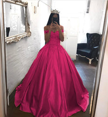 Elegant Lace Off The Shoulder Ball Gowns Satin Wedding Dresses 2018