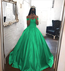 Elegant Lace Off The Shoulder Ball Gowns Satin Wedding Dresses 2018