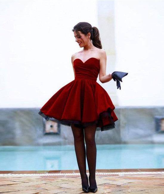 Simple Cute sweetheart neck short prom dress, formal dress - RongMoon