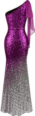 Asymmetric Sequin Mermaid Prom Dress