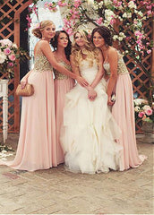 V-neck Neckline Bridesmaid Dresses With Beadings