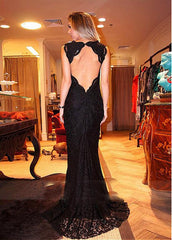 Cut-out Back Sheath Evening Dresses With Slit