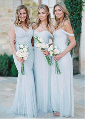 Pretty Silk-like Chiffon Off-the-shoulder Bridesmaid Dresses