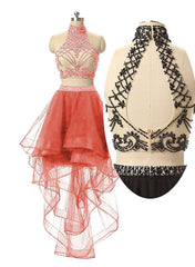 Orange 2 Pieces Homecoming Dress
