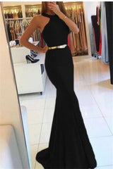 Trumpet Mermaid Mint Green Halter Spandex Prom Dress