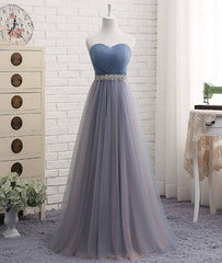Cute sweetheart neck tulle prom dress, tulle bridesmaid dress - RongMoon