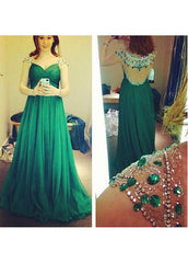 A-Line Prom Dresses With Beads & Rhinestones