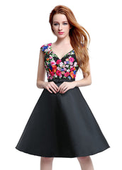 Black Floral Homecoming Dress