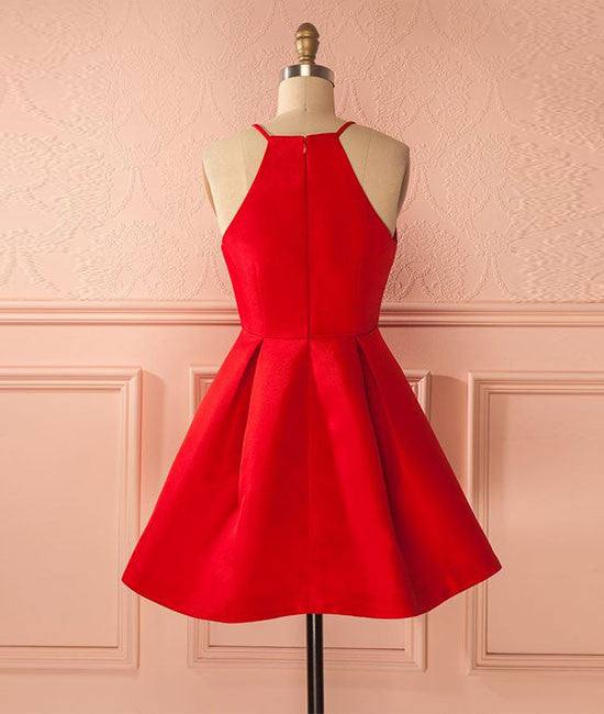 Cute red short prom dress, cute red homecoming dress - RongMoon